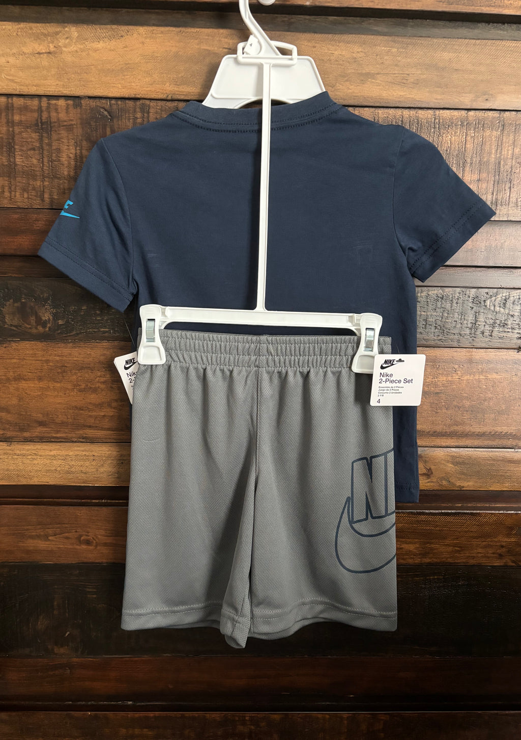 💙NWT Nike Kids "Just Do It" Navy Short-Sleeve Tee & Gray Short Set💙
