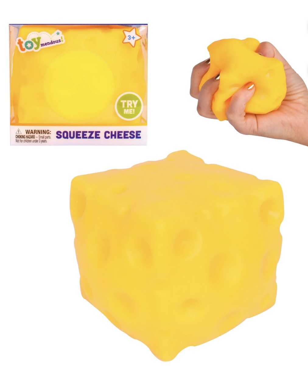 Squeeze Cheese Toy - Yellow Stress Plush for Kids