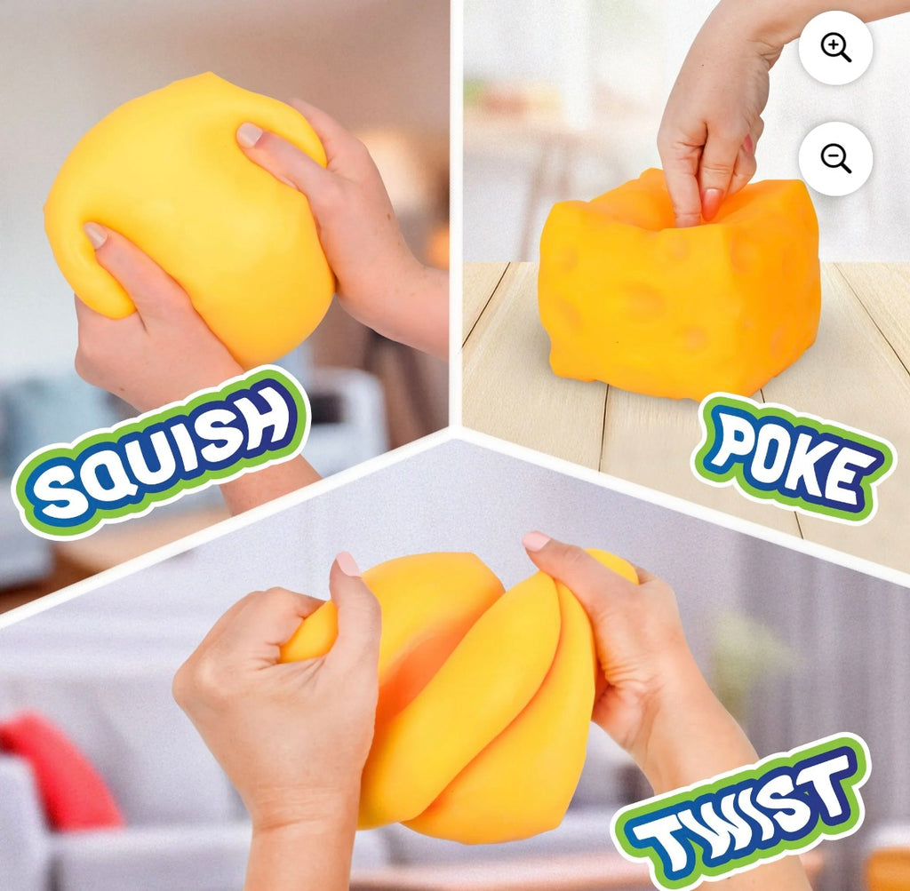 Squeeze Cheese Toy - Yellow Stress Plush for Kids