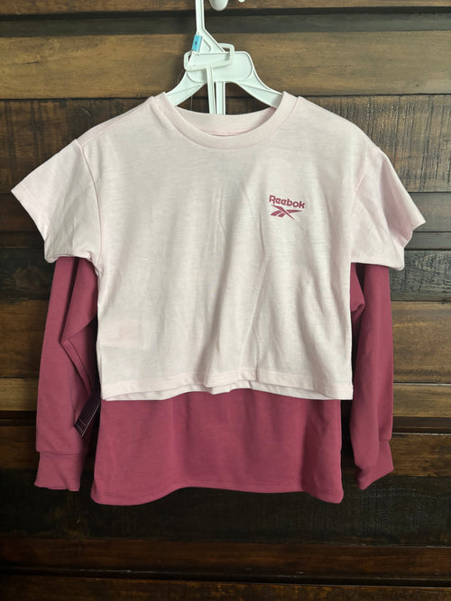 ✨NWT 3PC Reebok Girls' Dusty Rose Zip Hoodie w/Matching Skort & Light Pink Tee✨