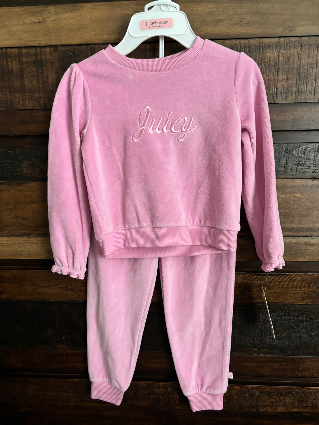 💕NWT Juicy Couture Girls Light Pink Velour Logo Set💕